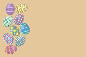 Empty pastel background with Easter eggs. vector