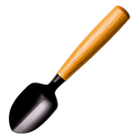 Garden Tool with Wooden Handle and Metal Scoop for Planting png