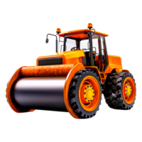Bright Orange Roller Tractor on for Construction Use png