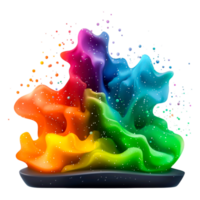 Dynamic Colorful Wave Splash with Soft Fluid Shapes and Bubbles png