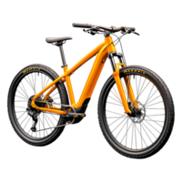 Bright Orange Mountain Bicycle with Modern Design and Features png
