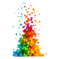 Colorful Geometric Shapes Exploding in Vibrant Abstract Design png