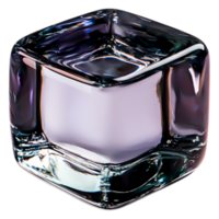 Transparent Crystal Cube with Colorful Reflections and Highlights png