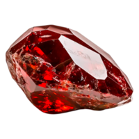 Sparkling Red Gemstone with Brilliant Facets and Translucent Quality png