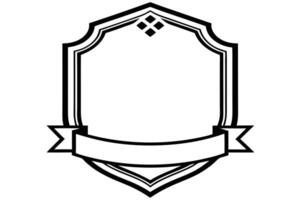 Sharp Black-and-White Crest Design with Symmetrical Shield Shape vector