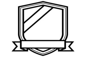 Elegant Black-and-White Shield Outline for Emblems and Logos vector