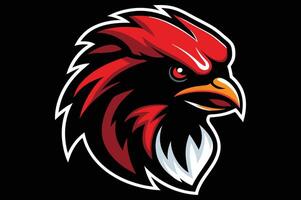 Competitive Rooster Emblem with a Sharp and Fearsome Look vector