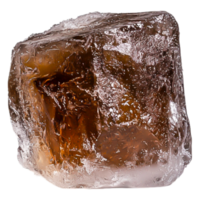 Transparent Ice Cube with Brown Inclusions in Detailed View png
