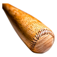 Close-Up View of a Wooden Baseball Bat with Detailed Grain Texture png