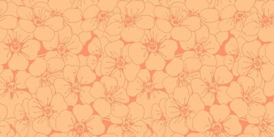 Elegant coral floral pattern. Perfect for textile design, wallpaper, or website backgrounds. Soft, delicate line art style creates a serene and romantic mood. vector