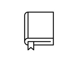 Clean line art book icon with a bookmark. Perfect for educational websites, apps, or any project needing a simple, elegant book symbol. Versatile design suitable for various applications. vector