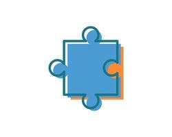 A vibrant, minimalist puzzle piece icon design. Perfect for presentations, websites, or app interfaces needing a clean, modern solution for representing connection, teamwork, or problemsolving. vector