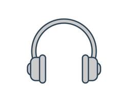 Simple, clean illustration of headphones. Perfect for websites, apps, and presentations needing an audio or music icon. Stylish design, suitable for modern interfaces and branding. vector