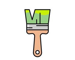 Vibrant paintbrush illustration, perfect for DIY, home improvement, art, and design projects. Clean, flat design style, easily adaptable for various applications. vector