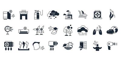 air icon set.Editable stroke.linear style sign for use web design,logo.Symbol illustration. vector