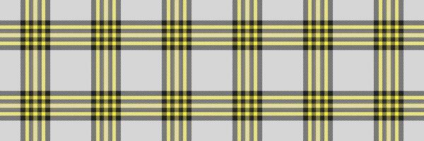 School tartan textile check, paint texture fabric. Large seamless background plaid pattern in light gray and black colors. vector