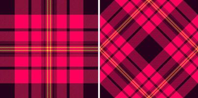 fabric tartan of plaid check textile with a pattern background texture seamless. Set in sunset colors of picture frame ideas. vector