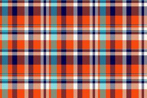 Vibrant orange, teal, and navy plaid pattern. Perfect for textile design, fashion, website backgrounds, or any project needing a bold, stylish texture. Seamless repeat for endless applications. vector