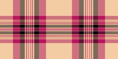 Row fabric seamless textile, 70s tartan check. Diwali background texture pattern plaid in orange and pink colors. vector
