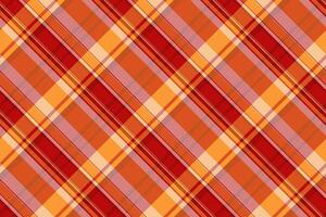 Official tartan plaid check, multi texture textile . Horizon seamless background fabric pattern in red and orange colors. vector