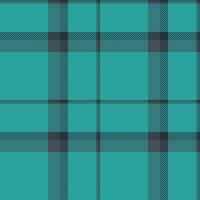 Vibrant teal and charcoal plaid pattern. Perfect for textile designs, website backgrounds, or fashion projects. Seamless repeat for versatile use. Clean, modern aesthetic. vector