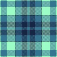 Detailed plaid textile, finish background pattern check. Eps seamless tartan fabric texture in cyan and green colors. vector