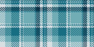 Decorate textile texture fabric, new year pattern tartan. Scratch plaid background seamless check in cyan and spa blue colors. vector