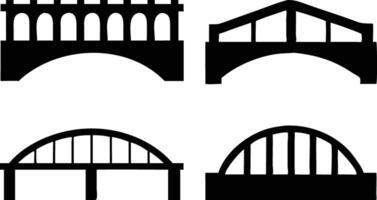 Dynamic Set of Bridges Silhouette for Infrastructure Art vector