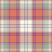 Drawing background textile check, repeat plaid texture. Sewing pattern tartan fabric seamless in red and old lace colors. vector