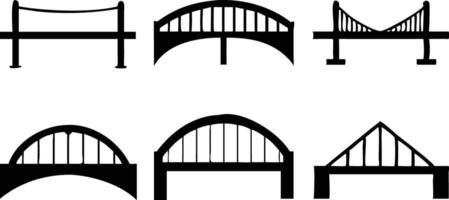 Classic Set of Bridges Silhouette for Architectural Concepts vector