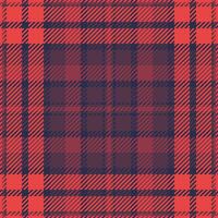 Seventies seamless pattern background, styled tartan textile texture. Merry fabric plaid check in red and pink colors. vector