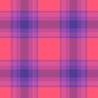 Vibrant coral and purple plaid pattern. Seamless texture ideal for textile design, fashion, website backgrounds, or any project needing a trendy, geometric design. vector