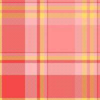 Nostalgic plaid check, heritage tartan textile background. Birthday seamless fabric texture pattern in red and pretty red colors. vector