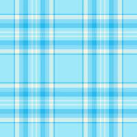 Presentation seamless check background, custom textile plaid fabric. Picnic blanket texture pattern tartan in cyan and light colors. vector