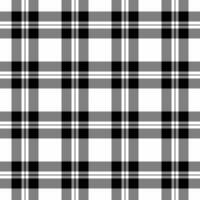 Classic black, white, and grey plaid pattern. Seamless texture ideal for textile design, website backgrounds, or fashion projects. vector