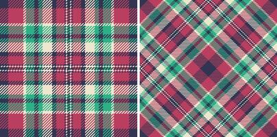Fabric plaid background of texture seamless with a tartan check pattern textile. Set in retro colors for garment industry trends. vector