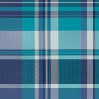 Curved seamless plaid texture, checks pattern fabric . Hobby tartan textile background check in cyan and dark colors. vector