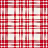 Business pattern texture check, hunter fabric background . Linen seamless plaid textile tartan in red and white colors. vector