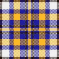 Handkerchief texture plaid , poncho check seamless fabric. Surface tartan pattern textile background in indigo and amber colors. vector
