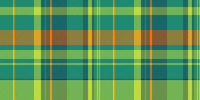 Track tartan fabric , soft seamless pattern plaid. Network check textile background texture in teal and lime colors. vector