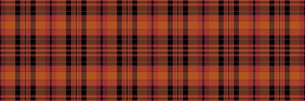 Dining room pattern texture tartan, sixties seamless fabric . Irish check plaid textile background in orange and black colors. vector