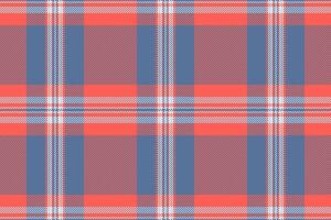 Skirt plaid check texture, vertical background fabric . Colorful tartan pattern seamless textile in red and blue colors. vector