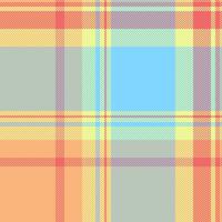 Pastel plaid pattern in soft peach, light blue, pale yellow, and grey. Ideal for textile design, fashion, branding, or website backgrounds. Seamless repeat texture with a cheerful, springlike feel. vector