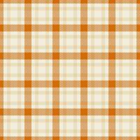 Infinity check texture seamless, merry christmas plaid tartan . Simplicity fabric textile background pattern in light and orange colors. vector