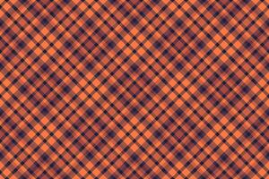 Nostalgic textile texture, image check seamless tartan. Fluffy pattern fabric background plaid in orange and dark colors. vector