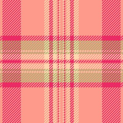 1940s pattern seamless background, outline tartan plaid fabric. Scratch check texture textile in red and orange colors.