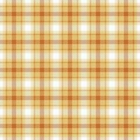 Canadian plaid textile check, harvest seamless tartan . Customized texture background fabric pattern in amber and orange colors. vector