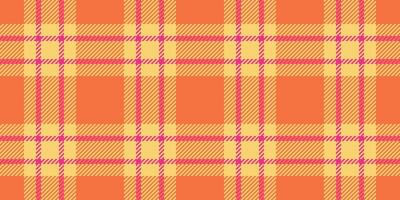 Rag pattern texture seamless, formal fabric plaid check. Sexual tartan textile background in orange and amber colors. vector