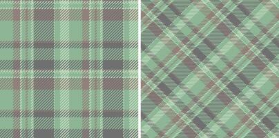 Stylish green and gray plaid patterns. Perfect for textile design, apparel, website backgrounds, or crafting projects. Versatile and modern, these seamless textures offer a sophisticated aesthetic. vector