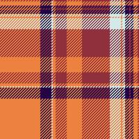Vibrant autumnal plaid pattern in orange, maroon, and navy. Perfect for fallthemed designs, textiles, website backgrounds, and packaging. A stylish and modern take on a classic design. vector